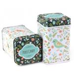Customized Square Airtight Tea Tin Canister Food Grade Printing For Matcha Coffee Mint Milk Metal Tea Cans Sealed Packaged Box for sale