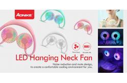 China Bluetooth Wireless Rechargeable Neck Fan Cooling Machine With LED supplier