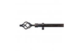 China 28mm Iron black sweep copper custom curtain rod finials single bracket supplier