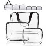 Waterproof Zippered 6 Pack Clear PVC Toiletry Bag With Handle for sale