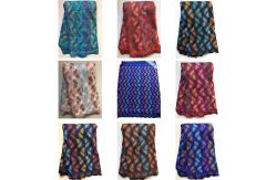 China African Hollow Lace Coloured Embroidered Fabric Switzerland Leaf supplier