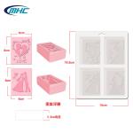 New Design Customize Food Grade 4 Cavity Silicone Soap Mould Sustainable for sale