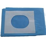 Sterile Blue SMS Disposable Surgical Drapes Utility Drape With Slotted Hole / Adhesive Tape for sale