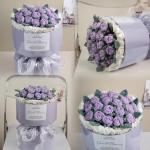Bubble Roses Handmade Knitted Woolen Flower Bouquets Creative Flower Bouquets for Teachers and Moms on International Women's Day and Teachers' Day for sale
