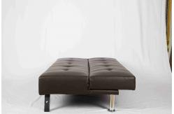 China Living Room Leather Pull Out Couch Plating Feet Ergonomic For Saving Space supplier