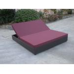 Outdoor Rattan Material Chaise Lounge Daybed In Double,Cushion Cover With Adjustable Back for sale