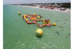 China Mayan Beach Inflatabled Aqua Park / Floating Obstacle Course For Rental supplier