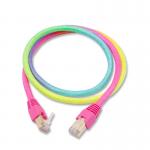 Rainbow Color Braided Cat8 Patch Cable 26AWG To Match Colored Lights for sale