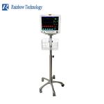 Hospital Medical Monitor Mobile Stand Trolley / Cart Height Adjustable With Basket for sale
