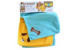 China Yellow Microfiber Pet Towel With Bone Embroider supplier