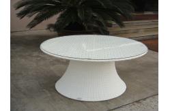 China Hand-Woven Poly Rattan Garden Dining Sets With White Cushion supplier