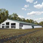 Light Steel Structure Cow Shed Barn , Prefabricated Steel Dairy Barns for sale