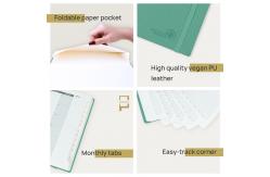 China OEM ODM Black Weekly Planner 2023 2024 With Vegan Leather Cover supplier