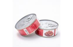 China Customizable Tuna Tin Box Round Food Tin Containers D99x27mm supplier