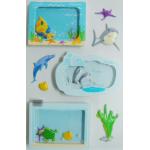Window Removable Vintage Toy Stickers Die Cut Sea World Fishes Designs for sale