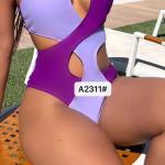 Purple Ladies 1 Piece Swimsuits Sexy One Piece Swimsuit High Waist for sale