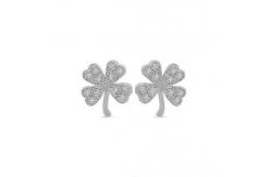 China 18K Gold Plated 925 Sterling Silver Clover Stud Earring supplier