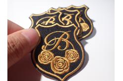 China Eco Unique Style Custom Embroidered Patch Gold Rose Raised Effect supplier