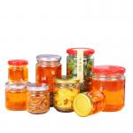 Lead Free Seal Label Glass Honey Jar With Tin Lid Food Grade Round Shape for sale