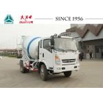 SINOTRUK HOWO 3CBM 4X2 Concrete Mixer Truck , White Cement Mixture Truck for sale
