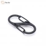 Interlocking Keychain Metal S Hook , Dual Wire Gate Clip Carabiner Slide Lock