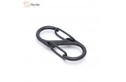 China Interlocking Keychain Metal S Hook , Dual Wire Gate Clip Carabiner Slide Lock supplier