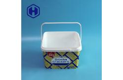 China Empty Snack Biscuit 3L Packaging Square Plastic Box With Lid Handle supplier