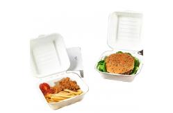 China Biodegradable Hamburger Box Customized Fast Food Delivery Packaging Sugarcane Box supplier