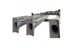 China Hongxin Overhead Line Galvanized Suspension Steel Pole Q460 Transmission Pole With Crossarms supplier