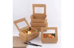 China Square Custom Paper Box Printed Disposable Food Grade Salad Packaging With Window supplier