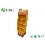 Customized 8 Grids Folding Corrugated Cardboard POP Displays Floor Stands For Supermarket for sale