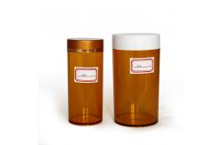 China 700ml Clear Plastic Cylinder Tubes , Golden PET Can With Screw Lid supplier