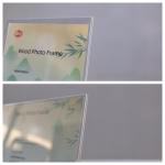 SM017 Eco Friendly Acrylic Photo Frame With Wood Base And Stand 0.5 Top Loading for sale