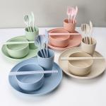 28pcs Household Kitchen Flatware Sets ODM Wheat Straw Tableware Set