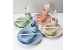 China 28pcs Household Kitchen Flatware Sets ODM Wheat Straw Tableware Set supplier
