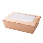Square Custom Paper Box Printed Disposable Food Grade Salad Packaging With Window for sale