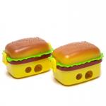 Baby Safe Cute Hamburger Double Hole Manual Pencil Sharpener for sale