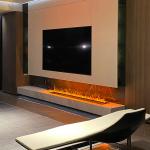 Rectangular Electric Steam Fireplace with Remote Control and Automatic Water Addition