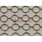 Gold Color Ring Mesh Curtain Linked With 'S' Hook As Space Divider For Hotel Decoration for sale