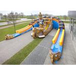Giant Inflatable Pirate Cove Ship With Two Lanes Slide For Children Entertainment for sale