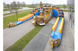 China Giant Inflatable Pirate Cove Ship With Two Lanes Slide For Children Entertainment supplier