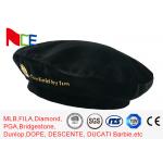 FUN Black Mercerized Female Green Beret Hat Embroidered Velvet Beret Hat Breathable for sale