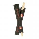 Reproducible Tough Texture Round Bamboo Chopsticks Utensils Custom Printed Logo for sale