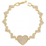 OEM 18K Gold Bracelet Chains Jewelry Micro Zircon Love Heart Shaped Tennis Bracelet for sale