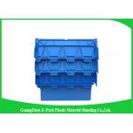 Customzized Plastic Moving Boxes Attached Lid Containers For Warehouse