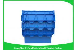 China Customzized Plastic Moving Boxes Attached Lid Containers For Warehouse supplier