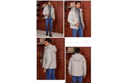 China Solid Pattern Men's Hooded Jacket For Winter Windproof And Functional supplier