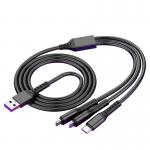 Nylon 4ft Multi USB Charging Cable 3 In 1 Universal Charger Cord for sale
