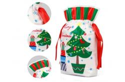 China Christmas Present Wrapping CPE PE Plastic Drawstring Bags supplier