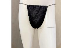 China 28gsm Man Black Disposable T Back Nonwoven PP Underwear With Elastic supplier